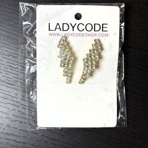 Ladycode gold-tone Rhinestone Earrings.  NWT/NIB